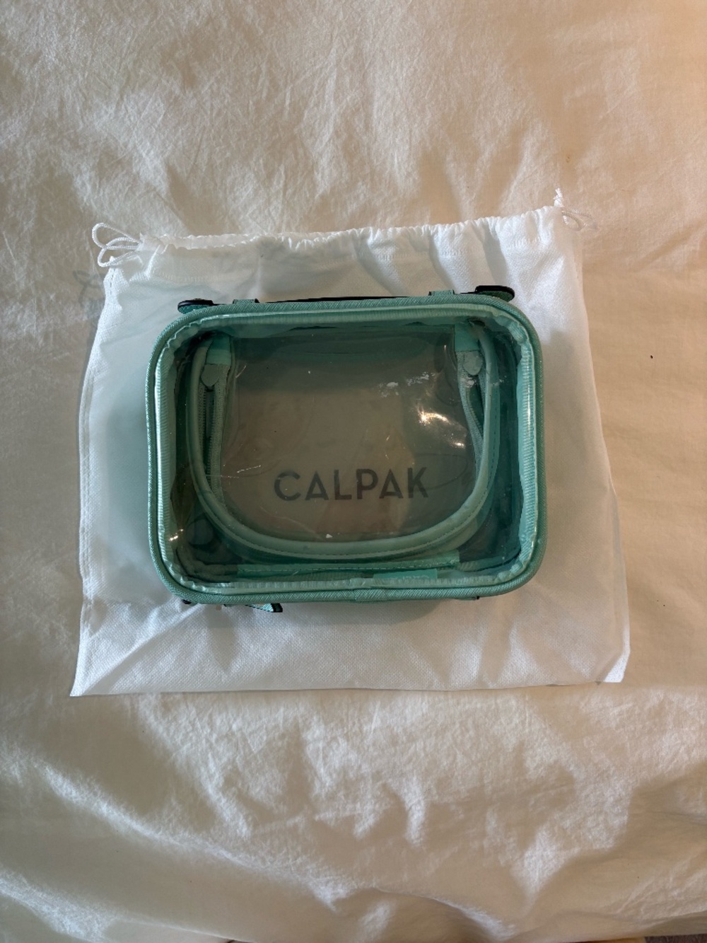 CalPak Small Clear Cosmetics Case Aqua